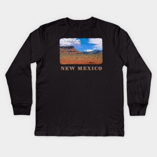 New Mexico, USA - Scenic Southwestern Red Rocks, Blue Sky nature, landscape Kids Long Sleeve T-Shirt